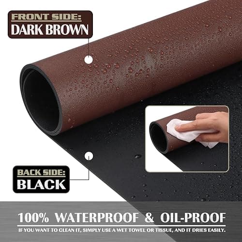 K KNODEL Large Office Desk Mat, Leather Mouse Pad (31.5"x15.7", Dark Brown) | Desk Pad, Keyboard Pad, Computer and Laptop Mat, Desktop Protector and Cover, Writing Pad and Blotter for Home Office thumbnail 3