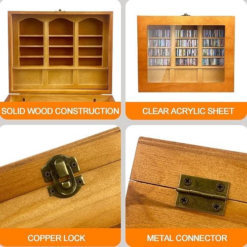 WAIZHIUA Anxiety Bookshelf 300pcs Mini Books Mini Bookshelf Ornament Miniature Decor Shake Away Anxiety Miniature Library for Book Lovers Home Room Office Decor (Brown) thumbnail 4