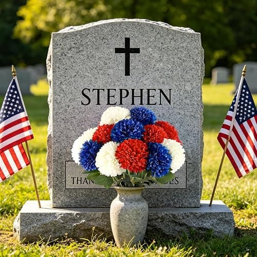 Yunfan 4th of July Decorations Patriotic Decor 12Pcs Artificial Flowers Red White and Blue for Independence Memorial Veterans Labor Fourth of July Home Party Centerpiece Vase thumbnail 7