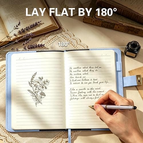Diary with Lock, PU Leather Journal for Gifts, 224 Pages, B6 | Lock Diary for Women Girls, Personal Organizers with Lockable Password, Pen Holder&Bookmark, Refillable thumbnail 5