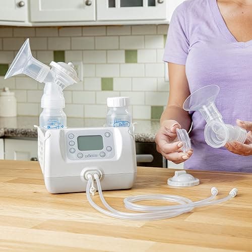 Dr. Brown's Customflow Hospital Strength Double Electric Breast Pump with Adjustable Settings, includes Breast Milk Collection Bottles, Flanges & Other Pumping Essentials - Breast Pump Gift Set thumbnail 8