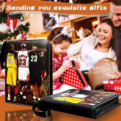 Basketball Card Binder, Trading Card Binder 9 Pocket with 50 Removable Sleeves Fits 900 Sport Cards, 3 Ring Card Holder Binder with Zipper, Collector Storage Album thumbnail 7