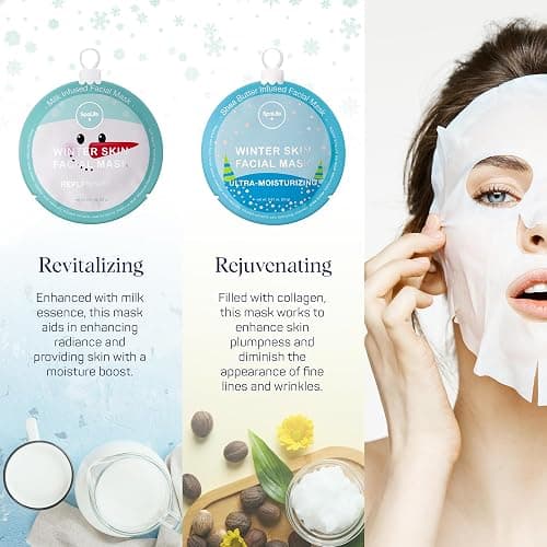 SpaLife Beauty Winter Skin Christmas Face Mask Bundle | Korean Facial Masks | Hydrating, Moisturizing and Firming Sheet Mask Set | Christmas Gifts for Women | 12 Pack thumbnail 3