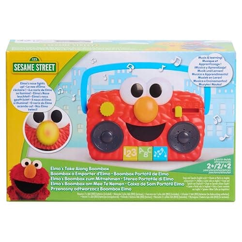 Sesame Street Elmo Take Along Boombox with Lights & Sounds, 5.5-inch Interactive Toy, Learning and Education, Kids Toys for Ages 2 Up by Just Play thumbnail 5