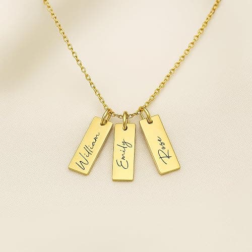 Multiple Name Charm Necklace – Custom Engraved Family Jewelry for Women – Personalized Necklace with Kids’ or Grandkids’ Names – Christmas or Birthday, Mothers Day Gift for Mom, Wife, or Grandma thumbnail 5