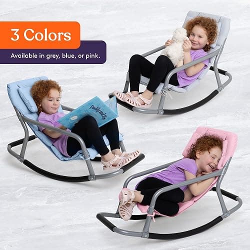 Special Supplies Sensory Rocking Chair for Kids - Comfortable Kids Rocker- Versatile Floor Chair with Soft Fabric and Stability for Playroom, Bedroom, or Nursery (Ages 3+) - Grey thumbnail 7