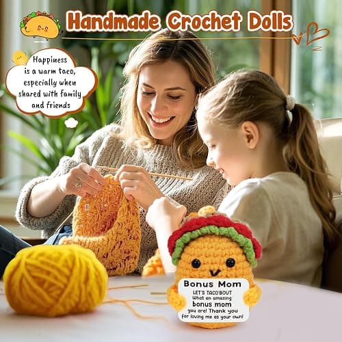 Birthday Gifts for Stepmom Bonus Mom Christmas Funny Gift from Daughter, Mothers Day Stepmom Birthday Gifts Ideas from Son - Handmade Crochet Cute Unique I Love Best Steped Mom Ever Easter 2025 Gift thumbnail 2
