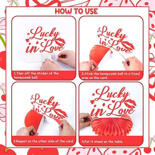 Kreatwow Vegas Bachelorette Party Decorations Red Casino Lucky In Love Honeycomb Centerpieces 8Pcs Casino Table Decoration Cocktail Cherry Vegas Bridal Shower Decor Game Night Poker Dice Party Supply thumbnail 5