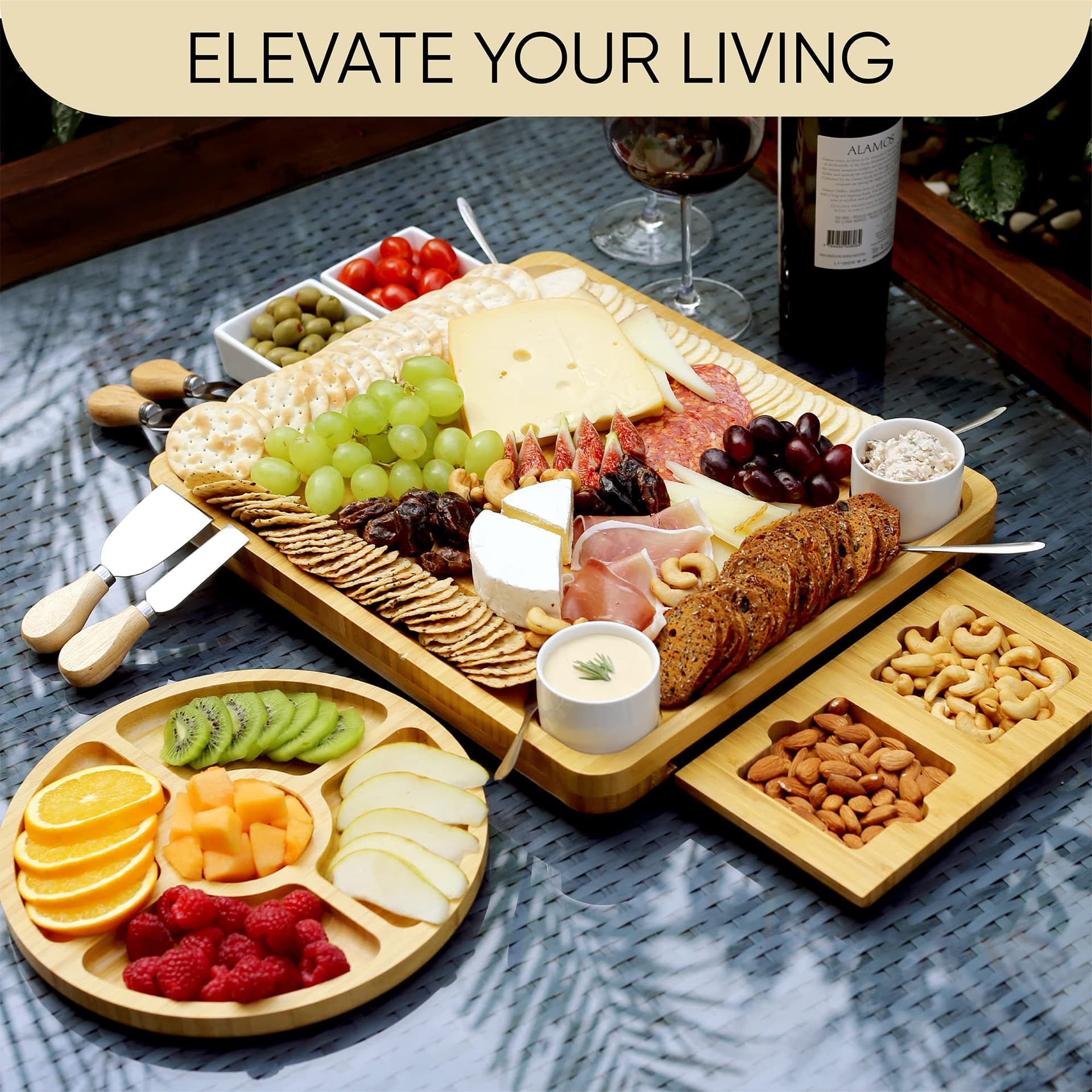 Unique Cheese Board Birthday Gifts for Women & Men – Perfect Anniversary, Wedding & Housewarming Gifts for Couples, Mum, Dad, Her & Him – Charcuterie Board with Knife Set thumbnail 4
