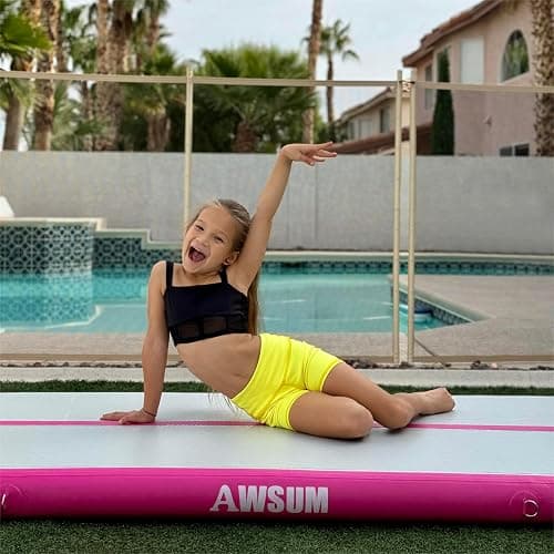 AWSUM Inflatable Air Gymnastics Mat 10ft/13ft/16ft/20ft/23ft Training mat 4/8 inches Thick tumbling mat with Electric Pump for Home/Gym/Outdoor thumbnail 5