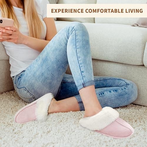 Hausschuhe Damen Herren Winter Plüsch Warm gefüttert Hausschuhe Pantoletten Bequeme rutschfeste Flache Slippers thumbnail 6