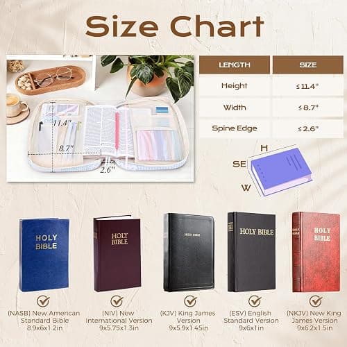 XKDOUS Bible Cover Case for Women Bible Bag Journaling Kit w/Study Supplies | Blue Patchwork Large Carrying Case w/Handle, Tabs, Pens, Portable Church Book Holder Christian Gifts for Woman Lady thumbnail 3