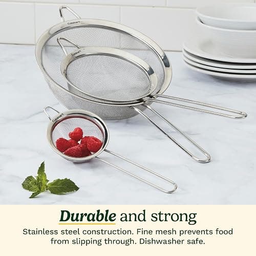 Cuisinart Mesh Strainers, 3 Count (Pack of 1) Set, CTG-00-3MS Silver - Strainers thumbnail 3