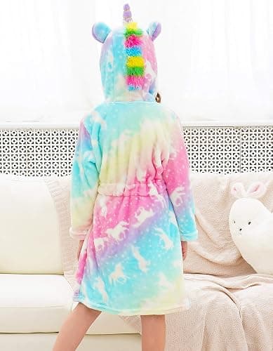 Doctor Unicorn Soft Unicorn Hooded Bathrobe Sleepwear - Unicorn Gifts for Girls thumbnail 3
