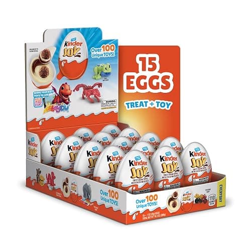 Kinder Joy Eggs, Bulk 15 Count, Holiday Treat Plus Toy, Sweet Creams and Chocolatey Wafer Bites, Stocking Stuffer for Kids, Individually Wrapped, 10.5 oz - 0.7 Ounce (Pack of 15) - Image 1