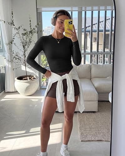 GAYHAY Long Sleeve Shirts for Women Tops Fitted Clothes Fall Fashion 2026 | Basic Tees, Girls School Outfits, Y2k Winter Tshirt, Tight Underscrub, Workout Casual, Cute Trendy Plain Compression Layering thumbnail 6