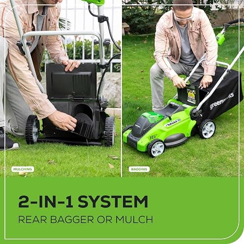 Greenworks 40V 16" (Push) Cordless Lawn Mower, 4.0Ah Battery (1/3 Acre, Push Button Start, Compatible with 75+ Tools) thumbnail 7