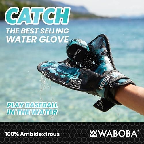 Waboba Catch Water Glove Pro Water Bouncing Ball Set - for Beach Games & Swimming Pool Toys – Baseball Style Mitt for Catching Water Balls – One Size Ambidextrous Design thumbnail 2