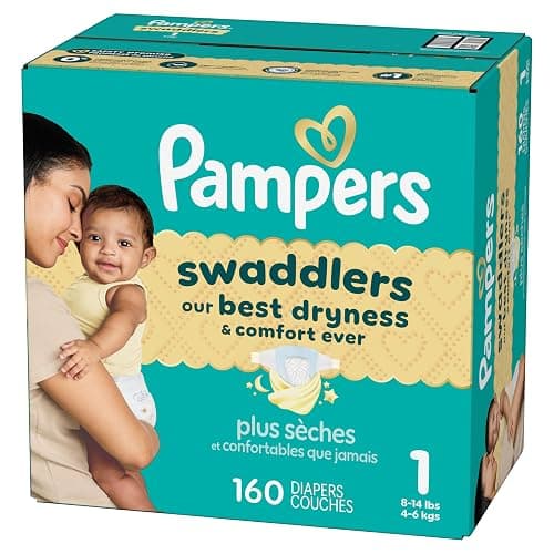 Pampers Swaddlers Diapers, Size 1, Absorbent, Keeps Baby Dry and Comfortable, Skin Safe Disposable Baby Diaper, 1 Pack (Count of 160) thumbnail 29