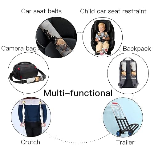 Mokiwala Car Seat Belt Pad Cover, 2-Pack Soft Car Safety Seat Belt Strap Shoulder Pad for Adults and Children, Suitable for Car Seat Belt, Backpack, Shoulder Bag (Cow Pattern) thumbnail 6