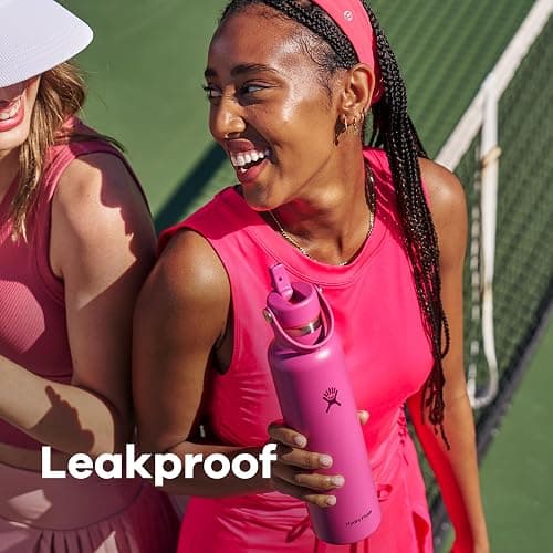 Hydro Flask Water Bottle - Insulated Stainless Steel - Straw Lid, Non Spill, Leakproof 24 Oz Trillium Pink thumbnail 6