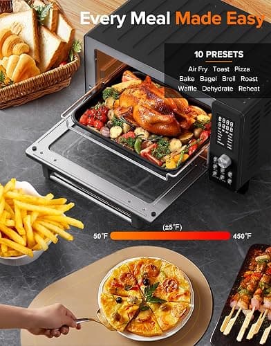 Nuwave Bravo Pro Smart Air Fryer, 21QT, 12-in-1 Functions, 50-450°F Range, 1800W Power, PFAS-Free - Black thumbnail 3