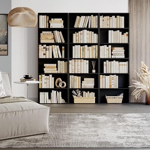 FOTOSOK 6-Tier Open Bookcase and Bookshelf, Freestanding Display Storage Shelves Tall Bookcase for Bedroom, Living Room and Office, Black thumbnail 4