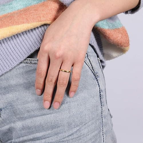 TRUMIUM 2mm 4mm 6mm 8mm Tungsten Wedding Band Ring for Men Women Silver/Rose Gold Plated/Rainbow/Gold Plated Domed High Polish Engagement Promise Rings Comfort Fit 4-15 thumbnail 5