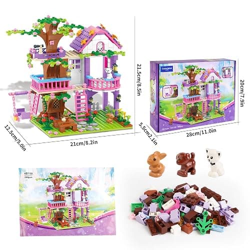 Cooldele Tree House Building Set Age 6+, 558PCS STEAM Forest TreeHouse Building Blocks Set with Animals, Birthday for Kids Girls Boys Ages 6 7 8 9 10 11 12+ thumbnail 3