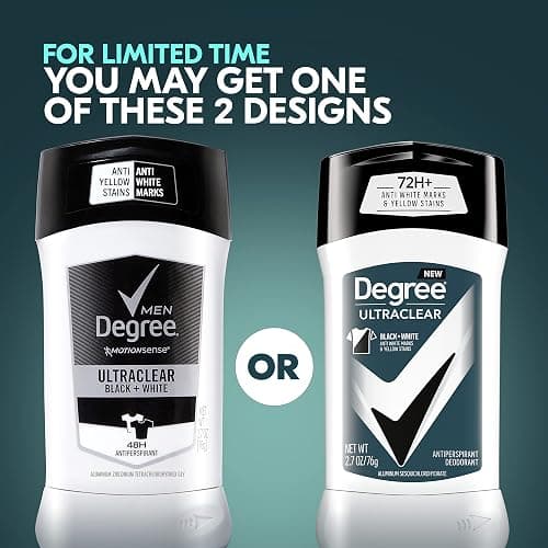 Degree Men UltraClear Antiperspirant Deodorant Black + White 72-Hour Sweat & Odor Protection Antiperspirant For Men With MotionSense Technology 2.7 Ounce (Pack of 4) thumbnail 5