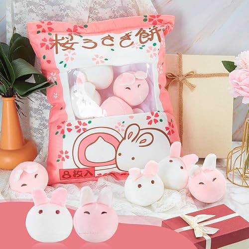 Civaner Cute Plush Pillow Kawaii Room Decor Throw Pillow Removable Stuffed Animal Fluffy Christmas Home Decor Gifts(Bunny) thumbnail 2