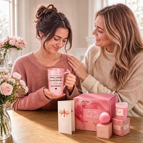 Birthday Gifts for Women, Mom, Unique Pink Spa Relaxation Baskets Set | Christmas, Mothers Day, Valentines Day Gift for Her, Girlfriend, Grandma, Wife, Coworker, Sister, Friend, Sister, Self Care thumbnail 4