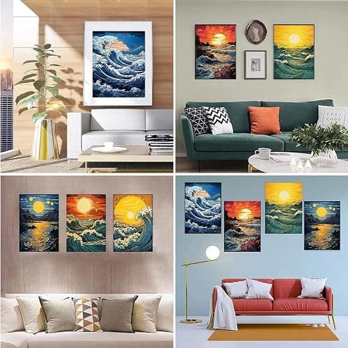 DOTSOPS Diamond Painting Kits Art Adults Painting Kit Crafts DIY 5D Diamond Art Packs Kits Full for Adults Beginner Home Wall Decoration Gift 11.8x15.7 Inches (6 Pack Great Wave) thumbnail 7