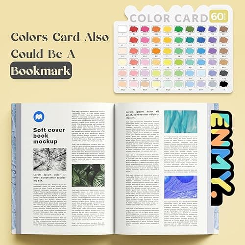 ENMY 60 Colors Acrylic Paint Markers, Direct Liquid Acrylic Paint Marker Pen, Fabric Markers for Textile, Canvas, Rock, Glass, Wood, Paper, DIY, Acrylic Coloring Pens for DIY Craft Supplies - 60-Color thumbnail 9