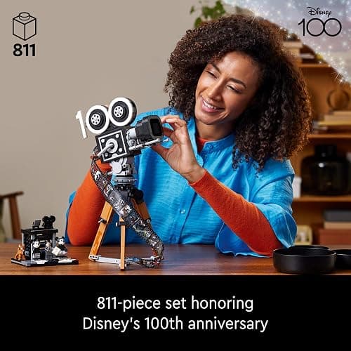 Lego Disney Walt Disney Tribute Camera 43230 Disney Fan Building Set, Celebrate Disney 100 with a Collectible Piece Perfect for Play and Display, Makes a Fun Gift for Adult Builders and Fans thumbnail 2