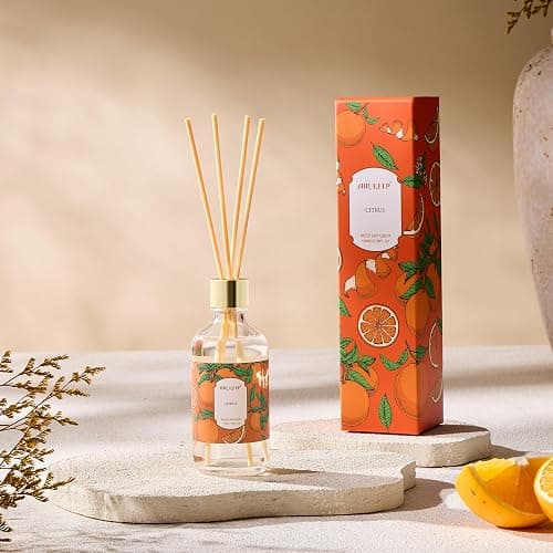 Airkeep Reed Diffuser Oil Set with Reed Sticks,Citrus Aromatherapy Oil Scent Diffuser for Home Office Bathroom Decoration Perfume and Gifts 3.38oz/100ml thumbnail 4