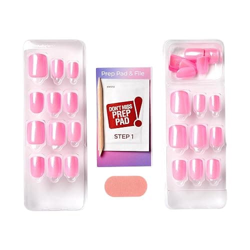 KISS imPRESS No Glue Mani Press On Nails, Color FX, 'Late Night', Light Pink, Short Size, Squoval Shape, Includes 30 Nails, Prep Pad, Instructions Sheet, 1 Manicure Stick, 1 Mini File thumbnail 7