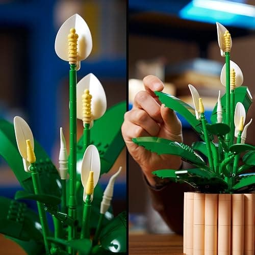 LEGO Botanicals Friedenslilie - Kunstblumen Set mit Zimmerpflanzen für Erwachsene - inkl. künstlicher weißer Blüten & Knospen - DIY Deko für Wohnzimmer oder Schlafzimmer - Geschenk für Frauen - 11504 thumbnail 5