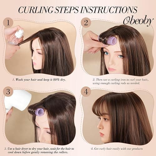 24 Pcs Self-Grip Small Hair Rollers Curlers Set, 25 mm, Rose Red and Purple | For Women Girls Short Hair Bangs Tight Curls, No Heat Hair Curlers to sleep in Home Travel Heatless Styling Accessories Gifts thumbnail 3