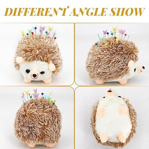 SolidGnik 2 Hedgehog Sewing Pincushion with 200 Pieces Sewing Pins Set for Sewing DIY Projects Jewelry Decor Dressmaker thumbnail 3