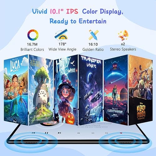 HAOVM Tablet 10 inch Android 14, 4G SIM Unlocked, Kid Tablet with SIM Card Slot, IPS Touch Screen, 2.0GHz Fast Processor, 3GB+32GB+TF Expand,2.4G/5GHz WiFi,8MP Camera, GPS, with Blue case thumbnail 5