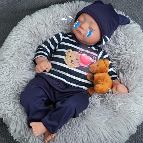 BABESIDE Realistic Baby Doll with Heartbeat - Kai, 17 inch Handmade Reborn Baby Dolls Boy with Crying and Babbling Voice, Real Baby Dolls That Look Real for Girls Boys Kids Age 3+ - Image 1