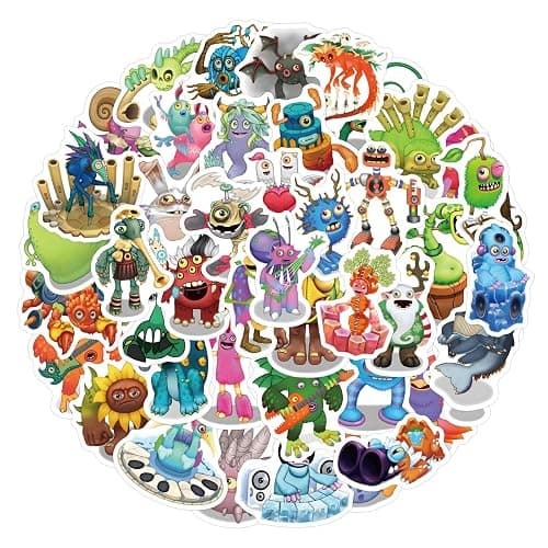 60PCS My Singing Monster Stickers My Singing Monsters Toys Vinyl Waterproof Stickers for Laptop,Bumper,Skateboard,Water Bottles,Computer,Phone, for Kids,Teens,Adult thumbnail 7