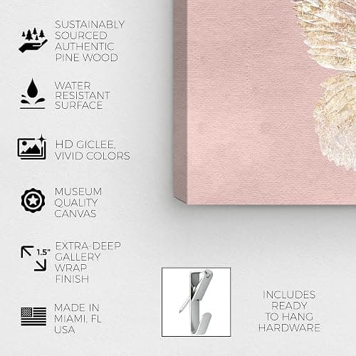 The Oliver Gal Artist Co. Fashion and Glam 'Gold Butterfly Glimmer Pink Blush Two Piece' Wings by Oliver Gal | Pink, Gold 2 Panel Wall Art | Canvas Wall Art | Ready to Hang Home Décor 2 - Piece Set , thumbnail 4