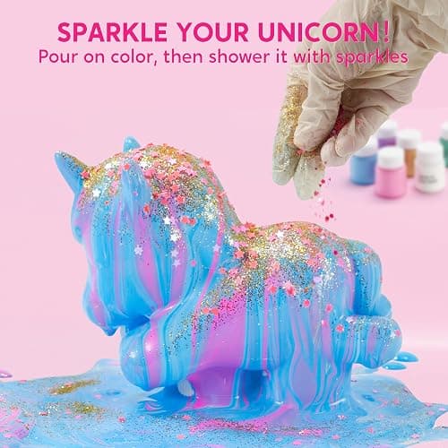 Klever Kits Glow in The Dark Unicorn Paint Pouring Kit, DIY Unicorn Art and Crafts for Kids 6-12, Craft Gifts for Girls Princess Art Supply, Painting Sensory Toy for Birthday Xchris Ideas by JOVA thumbnail 2