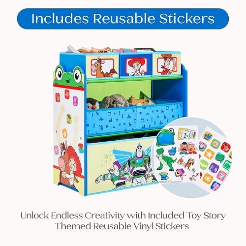 Delta Children - Toy Story Design & Store 6 Bin Toy Storage Organizer - Greenguard Gold Certified, Blue thumbnail 5