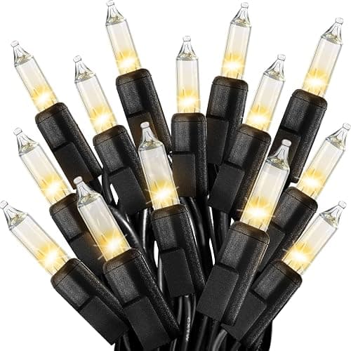 CXLHO Clear Christmas Lights 66FT 200 Incandescent Bulbs Warm White Mini Lights with Black Wire for Christmas Tree, Garland, Thanksgiving, Wedding, Party, Home, Indoor & Outdoor Festival Decoration - Image 1