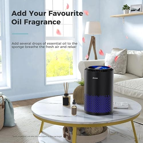 AROEVE Air Purifiers for Bedroom Home, Air Purifier For Smoke Pollen Dander Hair Smell Air Cleaner with Sleep Mode Speed Control For Bedroom Office, MK01- Black(Available for California) thumbnail 5