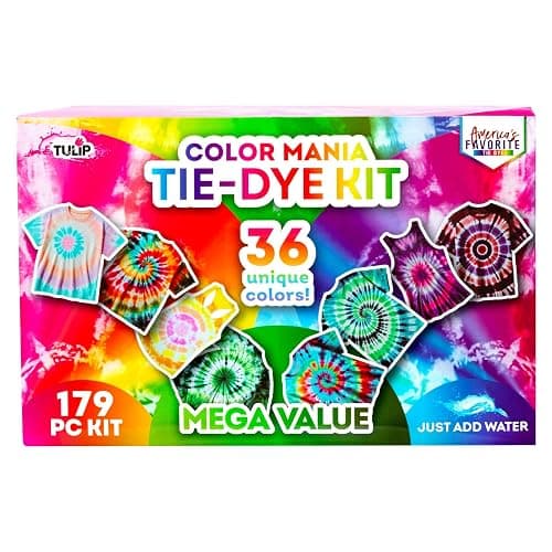 Tulip One-Step Tie-Dye Color Mania 36 Vibrant Colors, All-in-One Tie Dye Kit for Large Groups, Permanent Fabric Dye Pre-Filled Bottles, Gloves, Instructions thumbnail 3