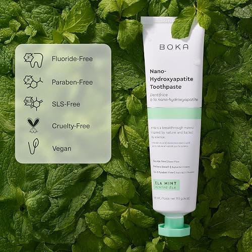 Boka Fluoride Free Toothpaste, Nano Hydroxyapatite Toothpaste, Appropriate for Sensitive Teeth - for Adult Oral Care - Ela Mint Flavor, 4 Fl Oz 1Pk US Manufactured thumbnail 3